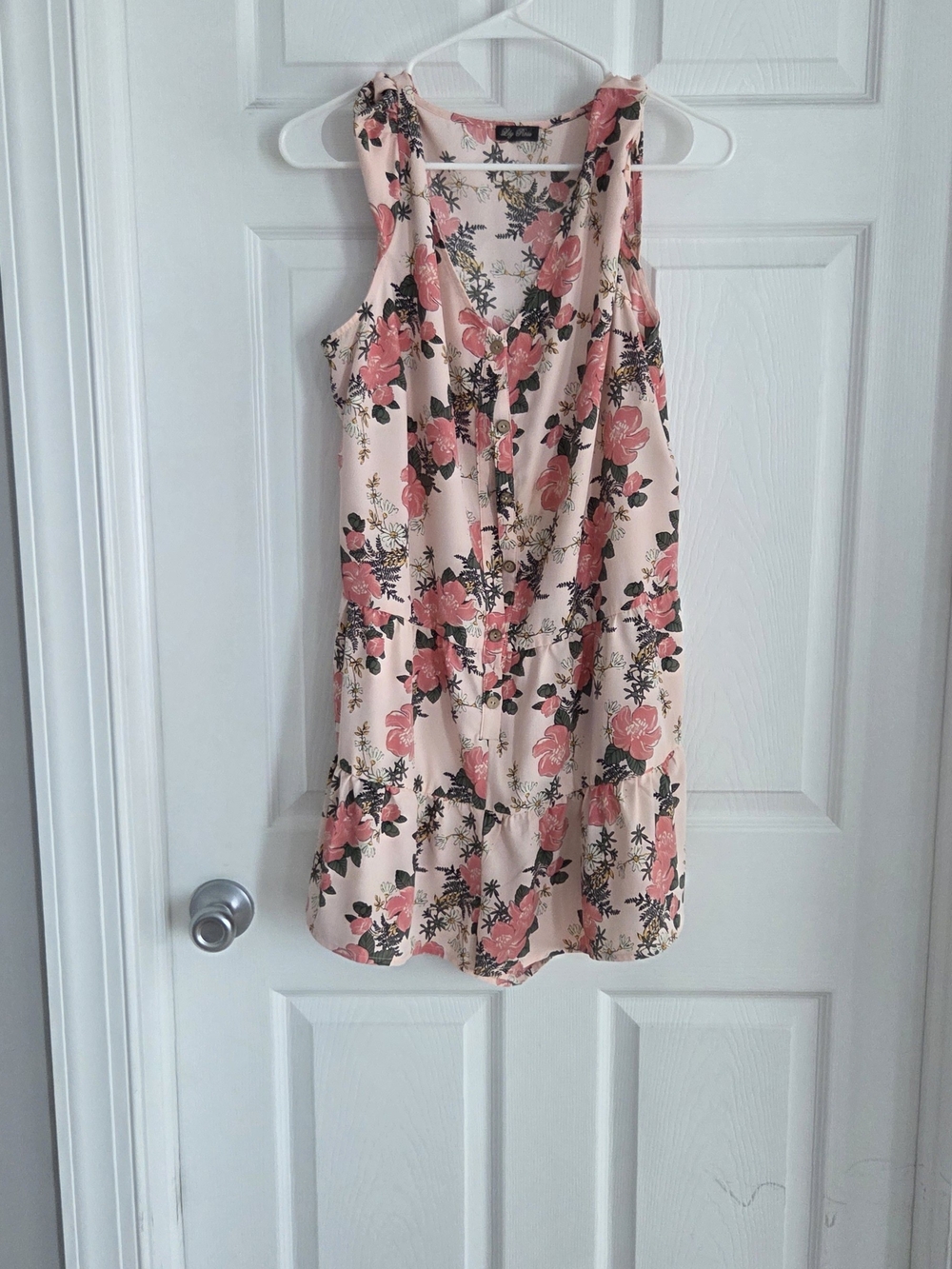 Lily Rose Pink Floral Tiered V-Neck Sundress